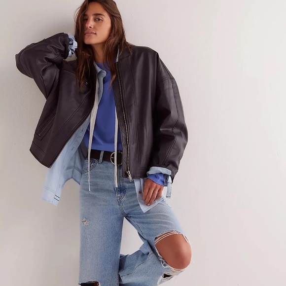 NWT We The Free Vinny Vegan Bomber by Free People - Picture 5 of 6